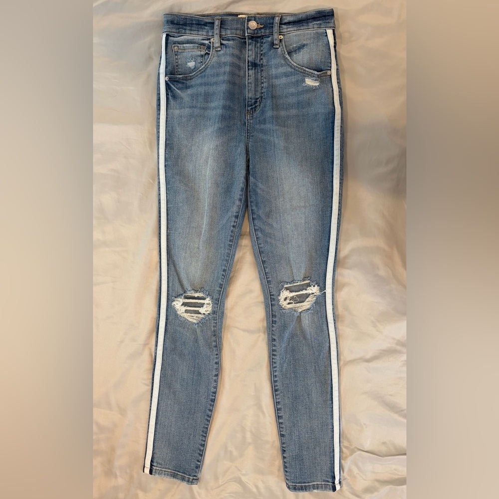 Garage Light Blue Jeans with White Side Stripes